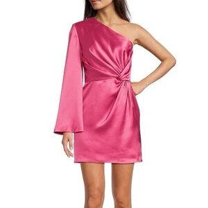 Muse by Marchesa Elegant Pink One-Shoulder Dress